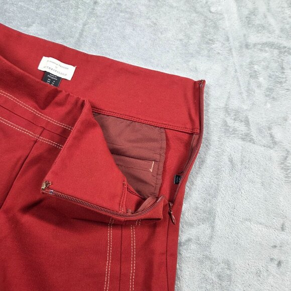 Anthropologie Pants Womens 8 Red The Essential Trouser Ponte Flare Boho Hippie - Picture 5 of 12